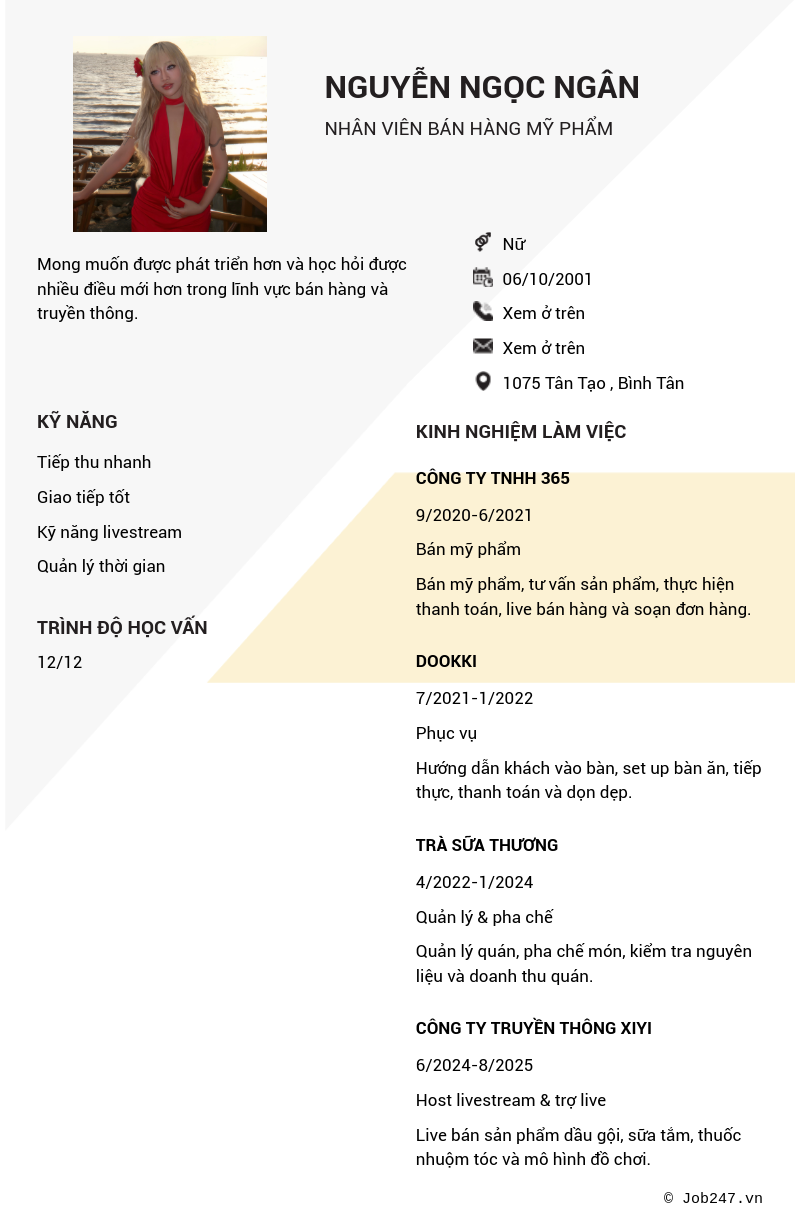 CV ứng viên