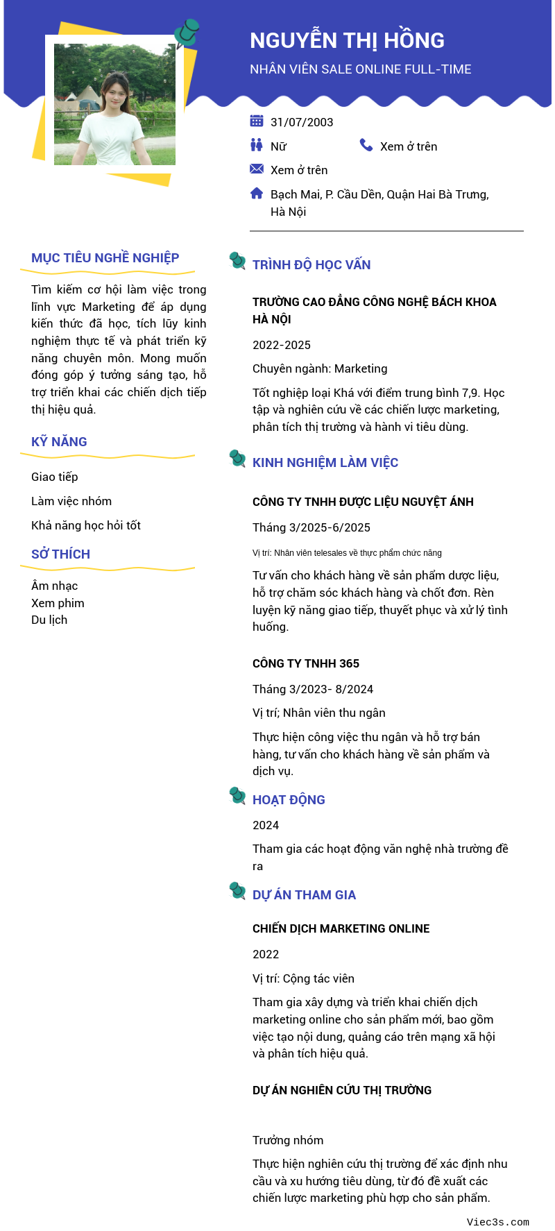 CV ứng viên