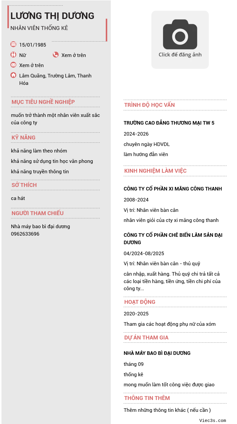 CV ứng viên