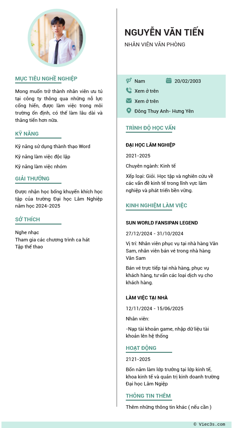 CV ứng viên