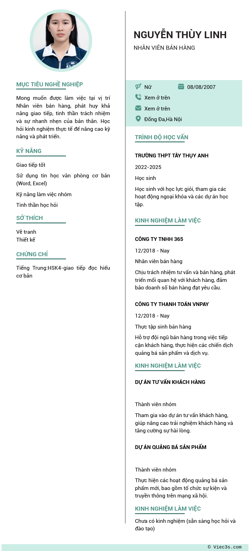 CV ứng viên