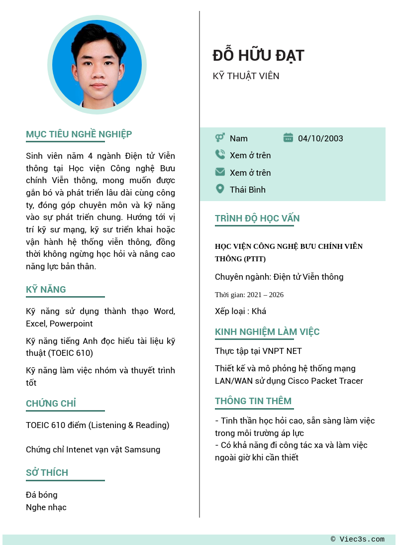 CV ứng viên