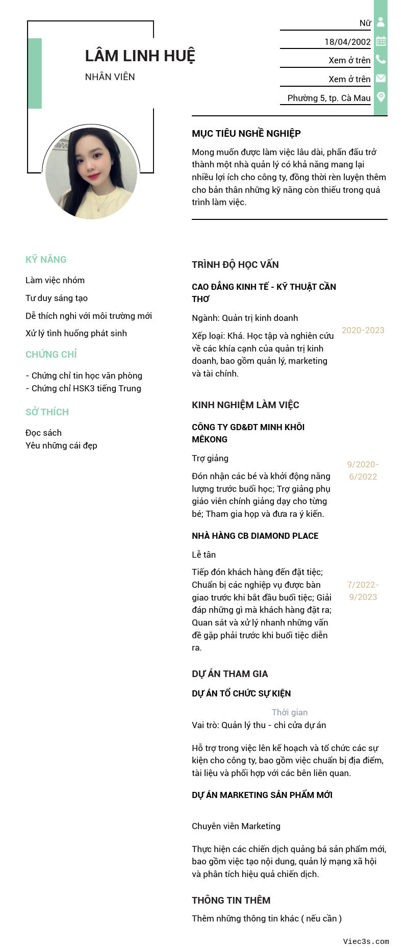 CV ứng viên