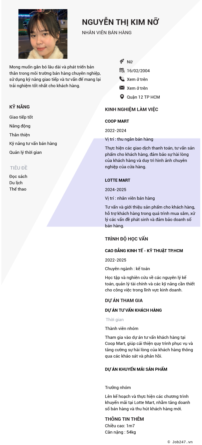 CV ứng viên