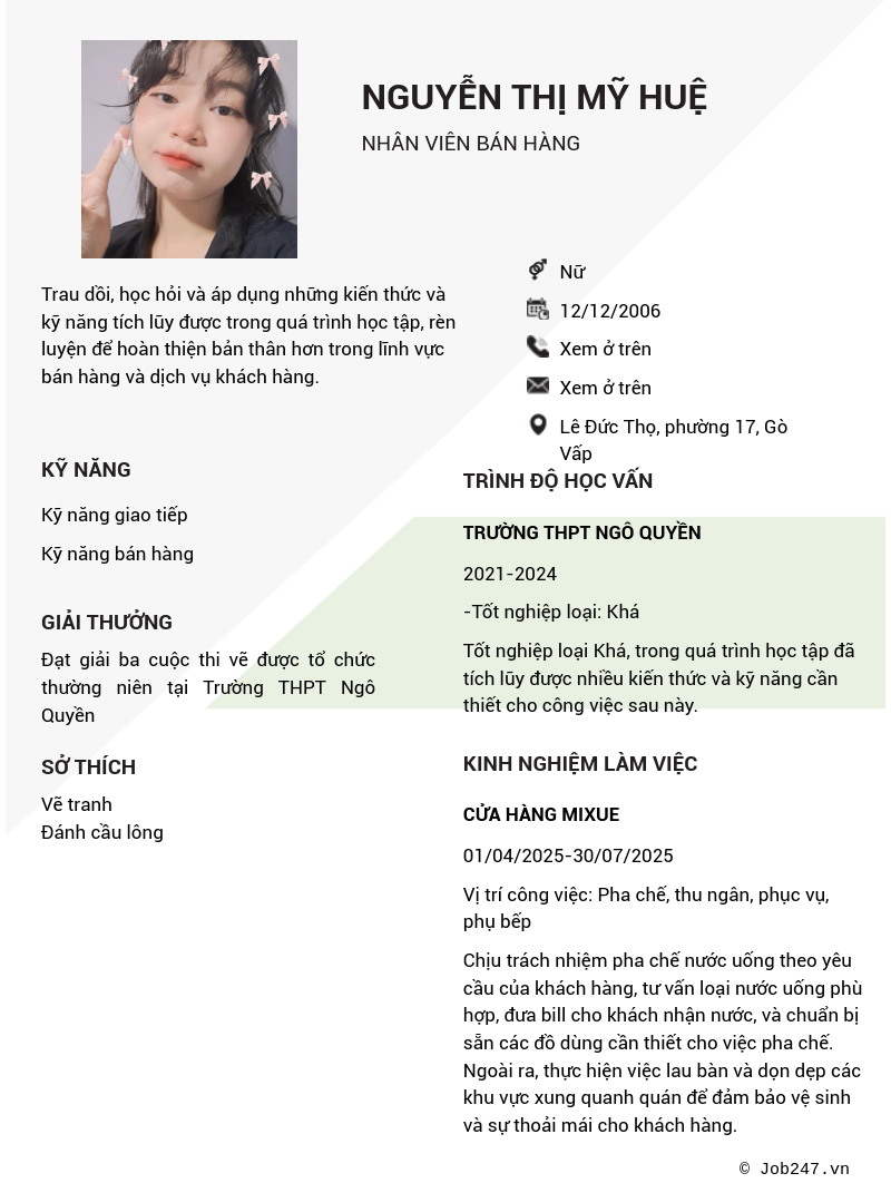 CV ứng viên