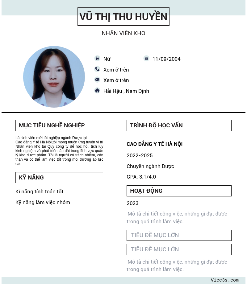 CV ứng viên
