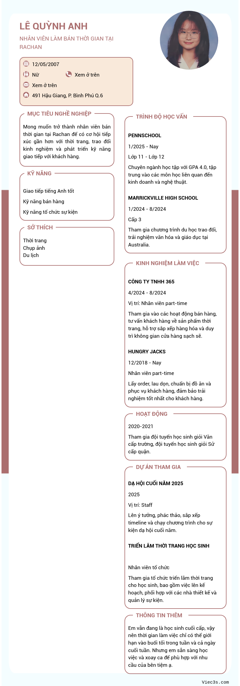 CV ứng viên