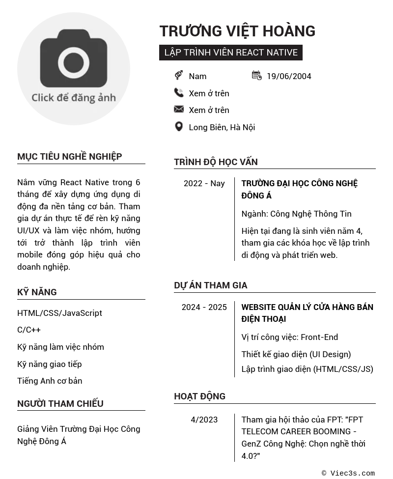 CV ứng viên