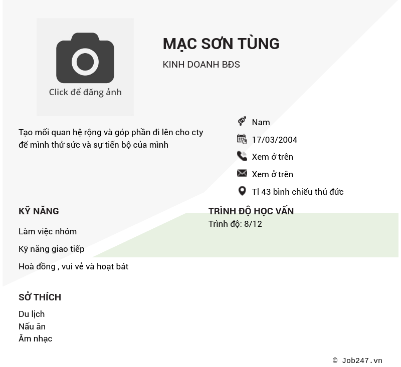 CV ứng viên