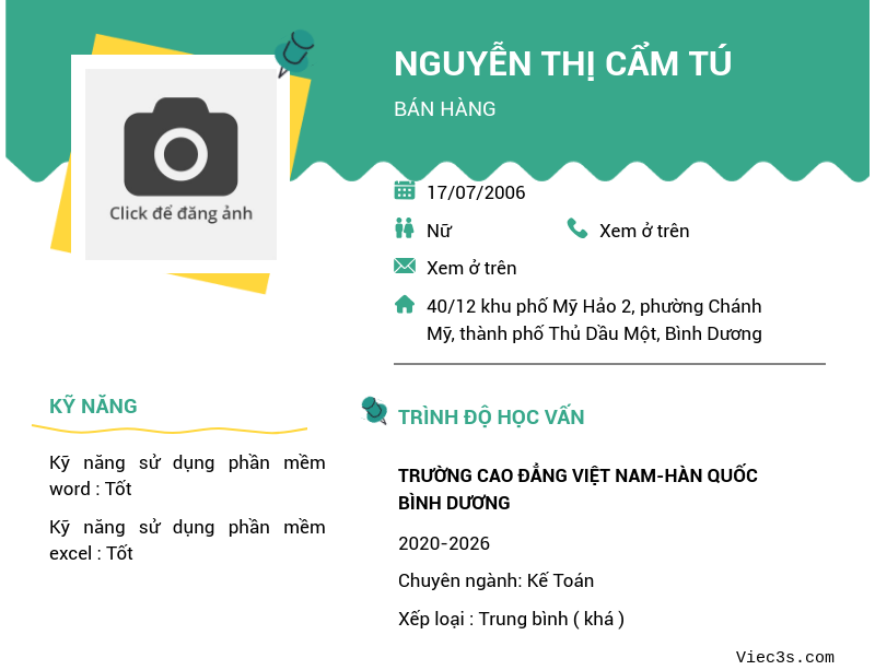 CV ứng viên