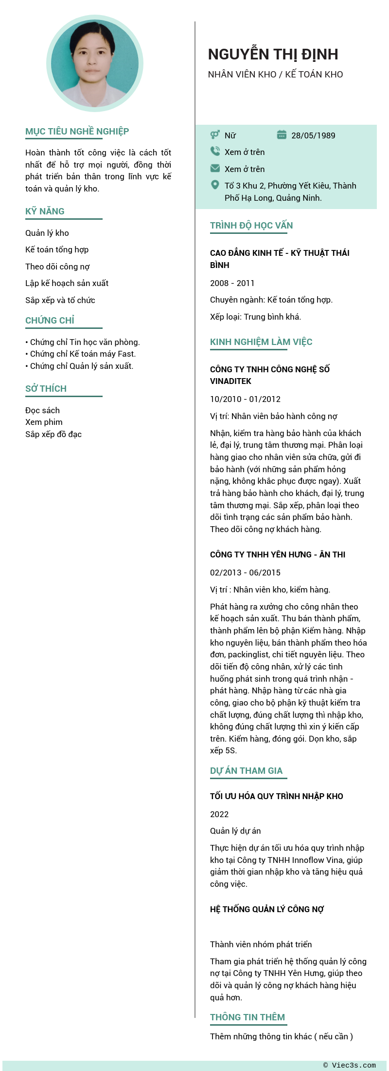 CV ứng viên