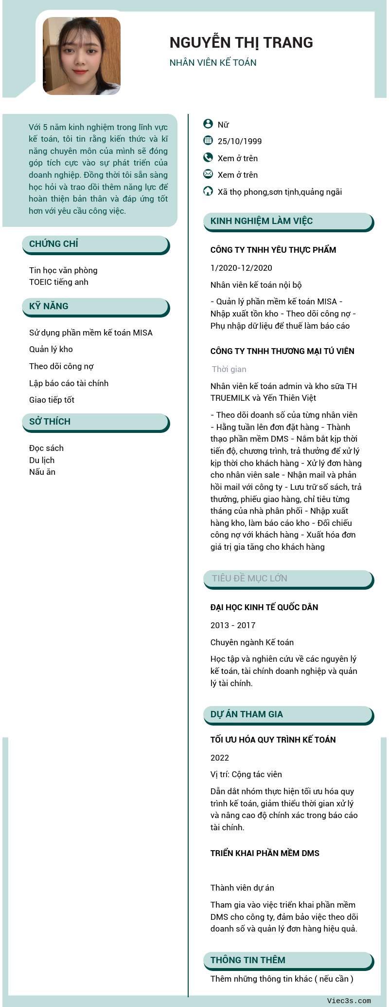 CV ứng viên