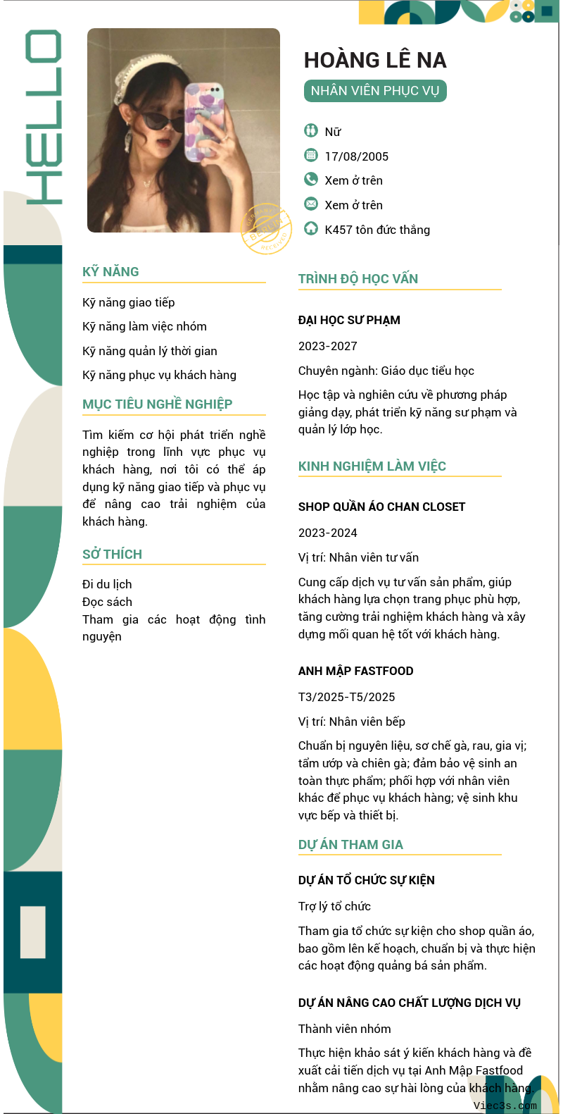 CV ứng viên