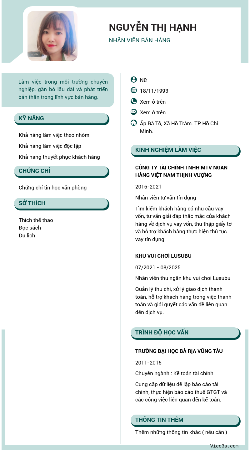 CV ứng viên