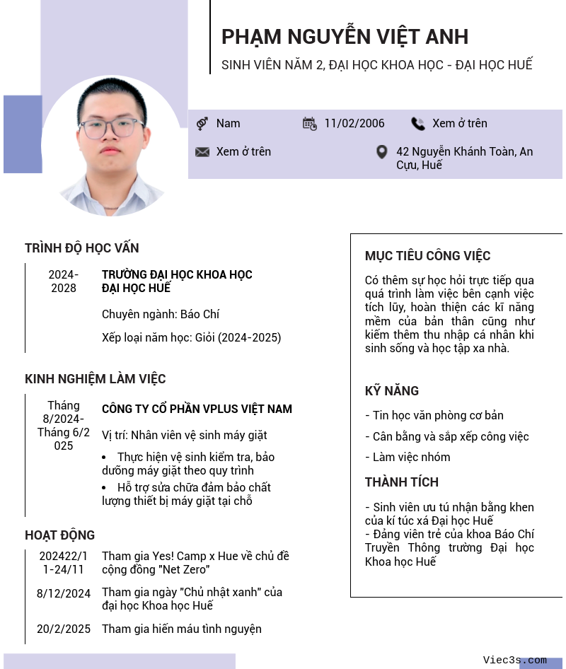 CV ứng viên