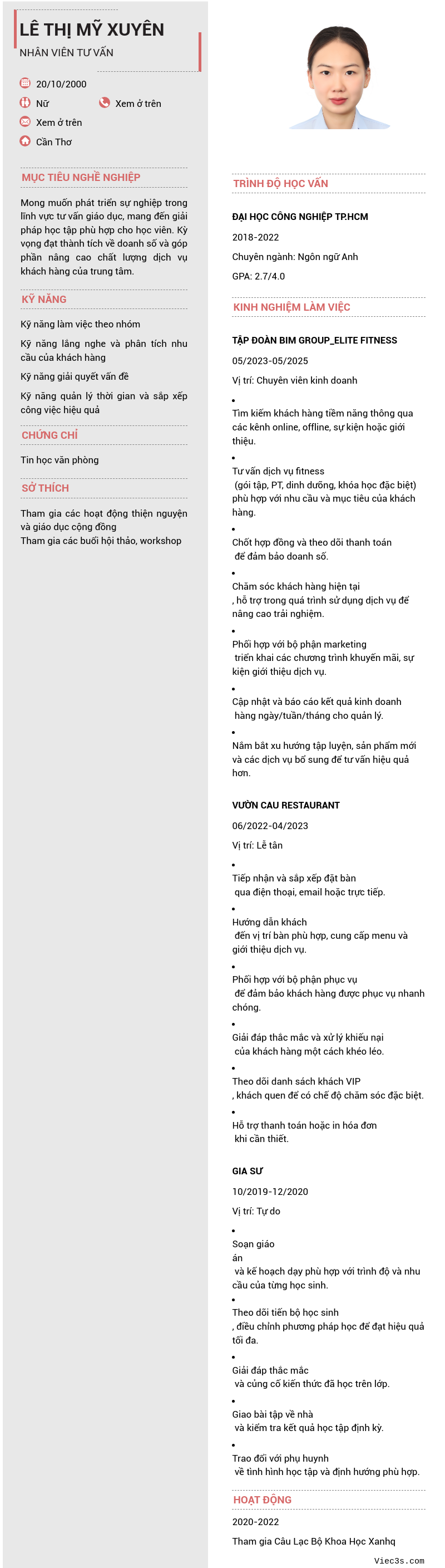 CV ứng viên