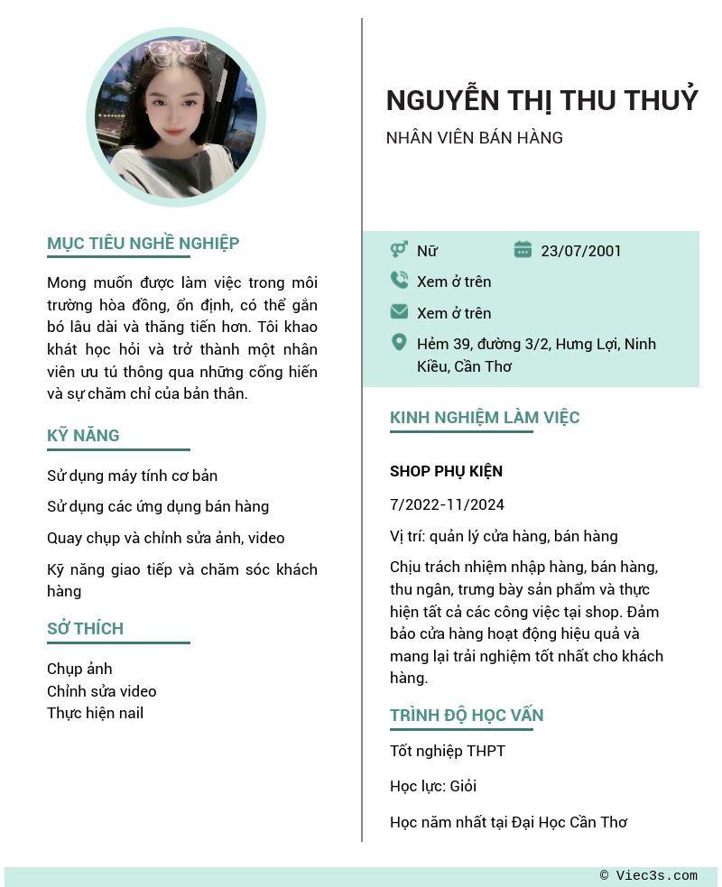 CV ứng viên