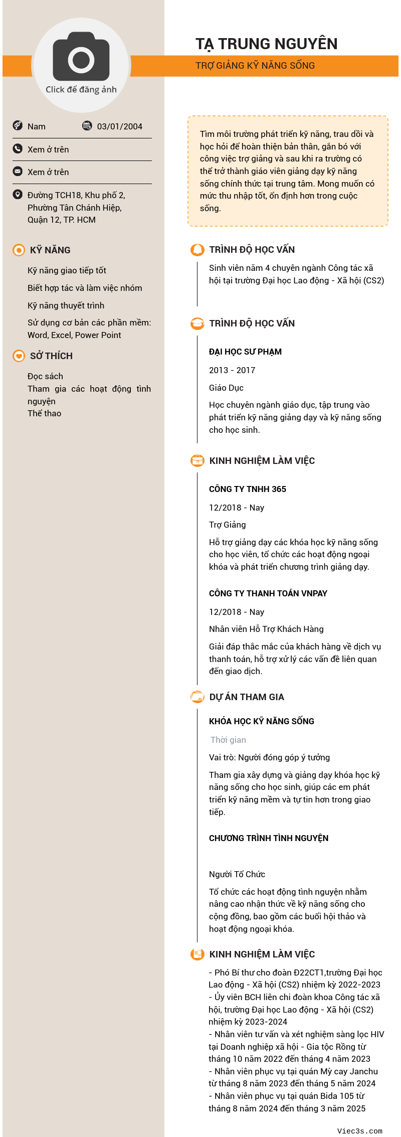 CV ứng viên