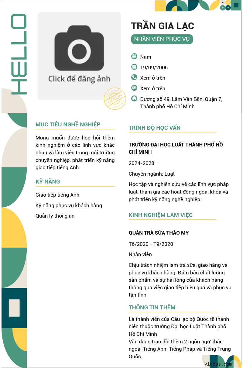 CV ứng viên