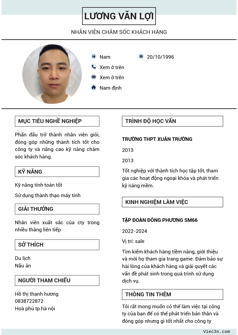CV ứng viên
