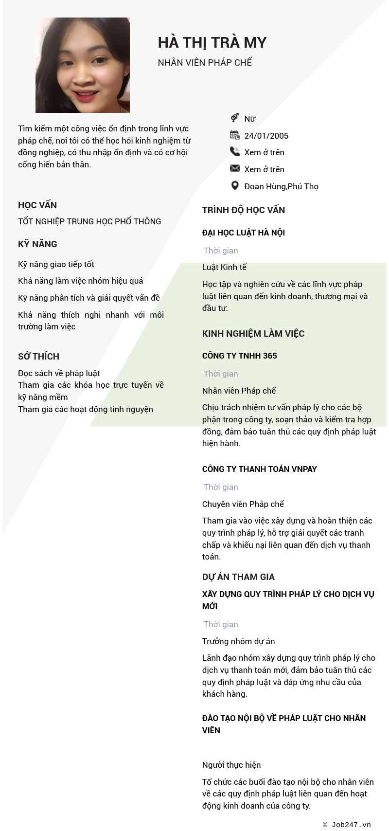 CV ứng viên