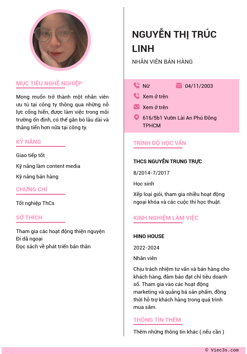 CV ứng viên