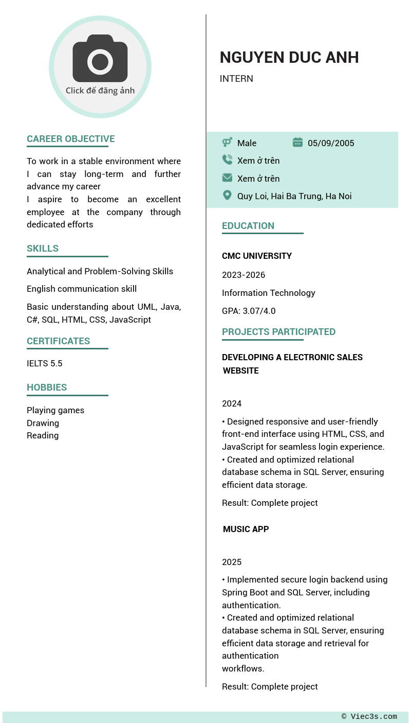 CV ứng viên
