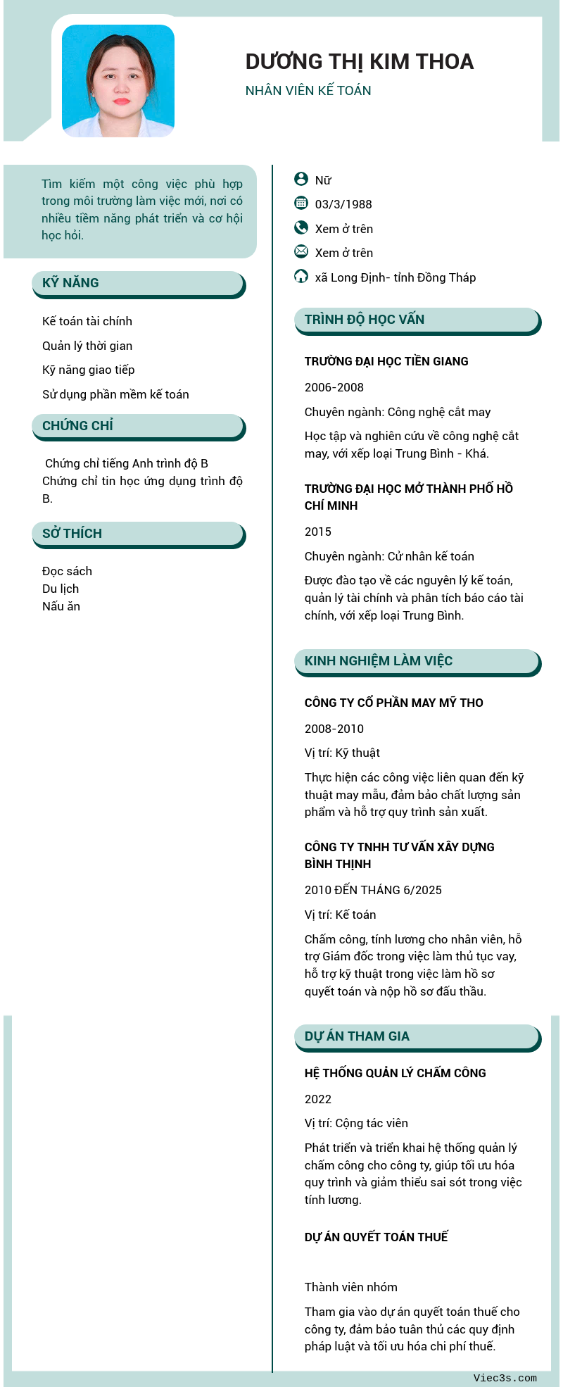 CV ứng viên
