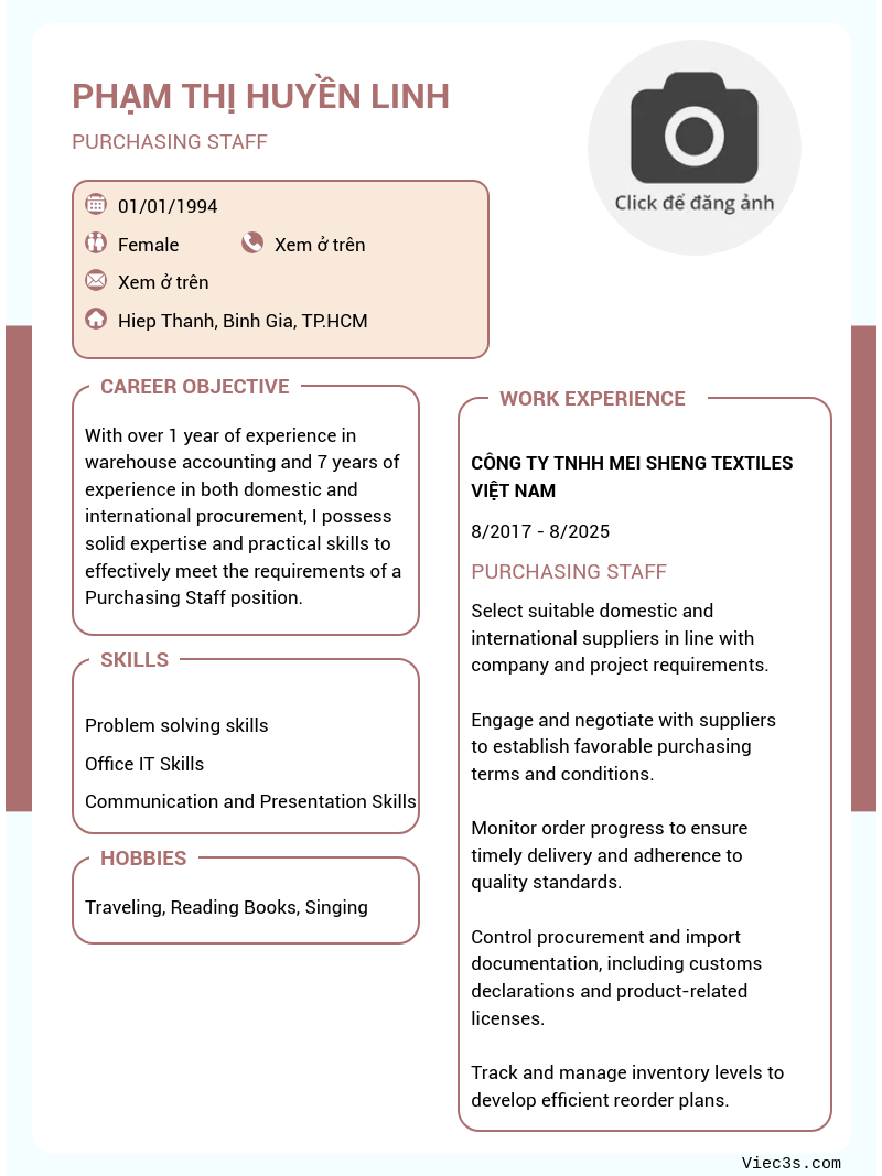 CV ứng viên
