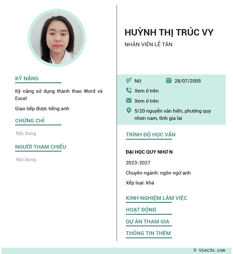 CV ứng viên