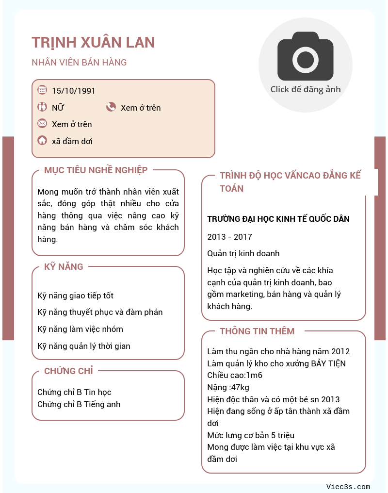 CV ứng viên