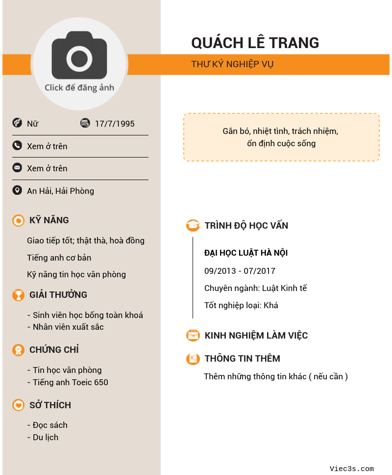 CV ứng viên