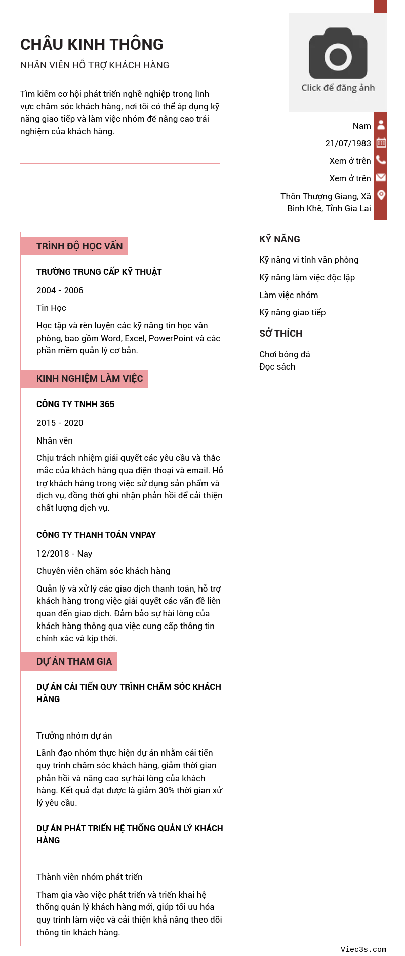 CV ứng viên