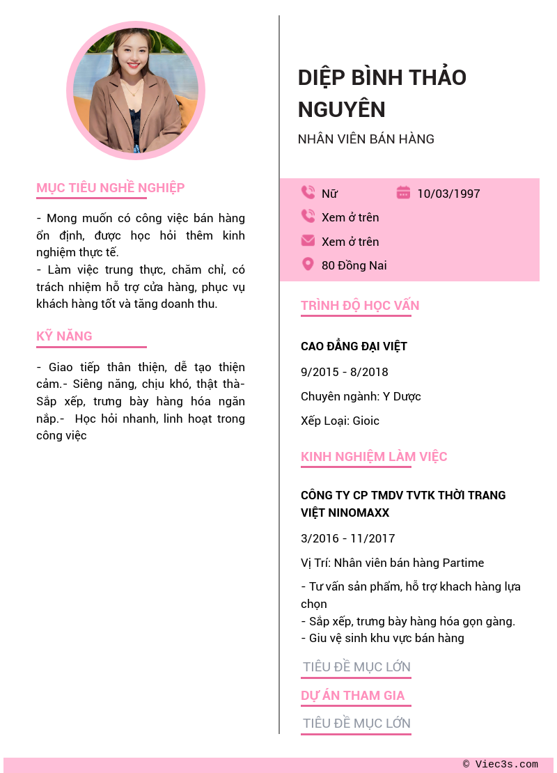 CV ứng viên