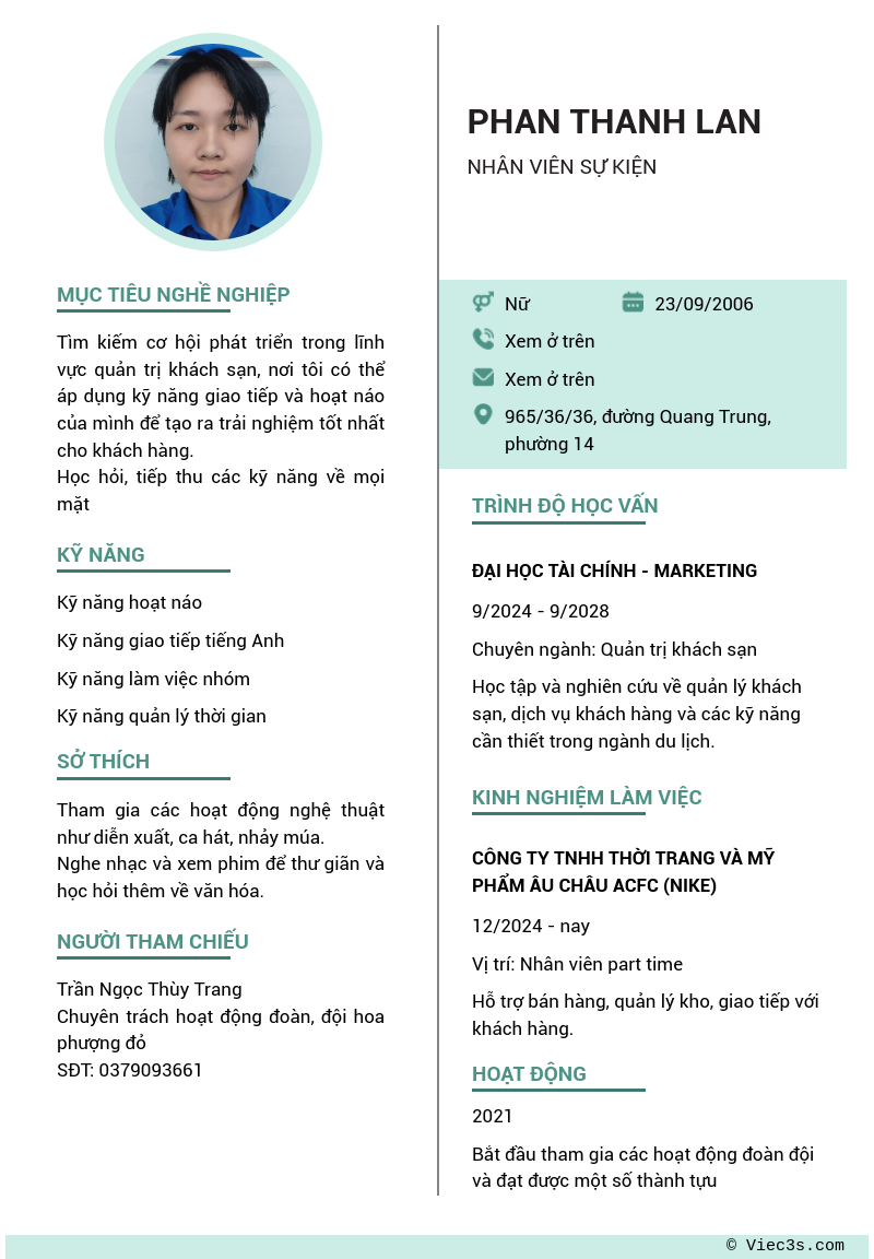 CV ứng viên