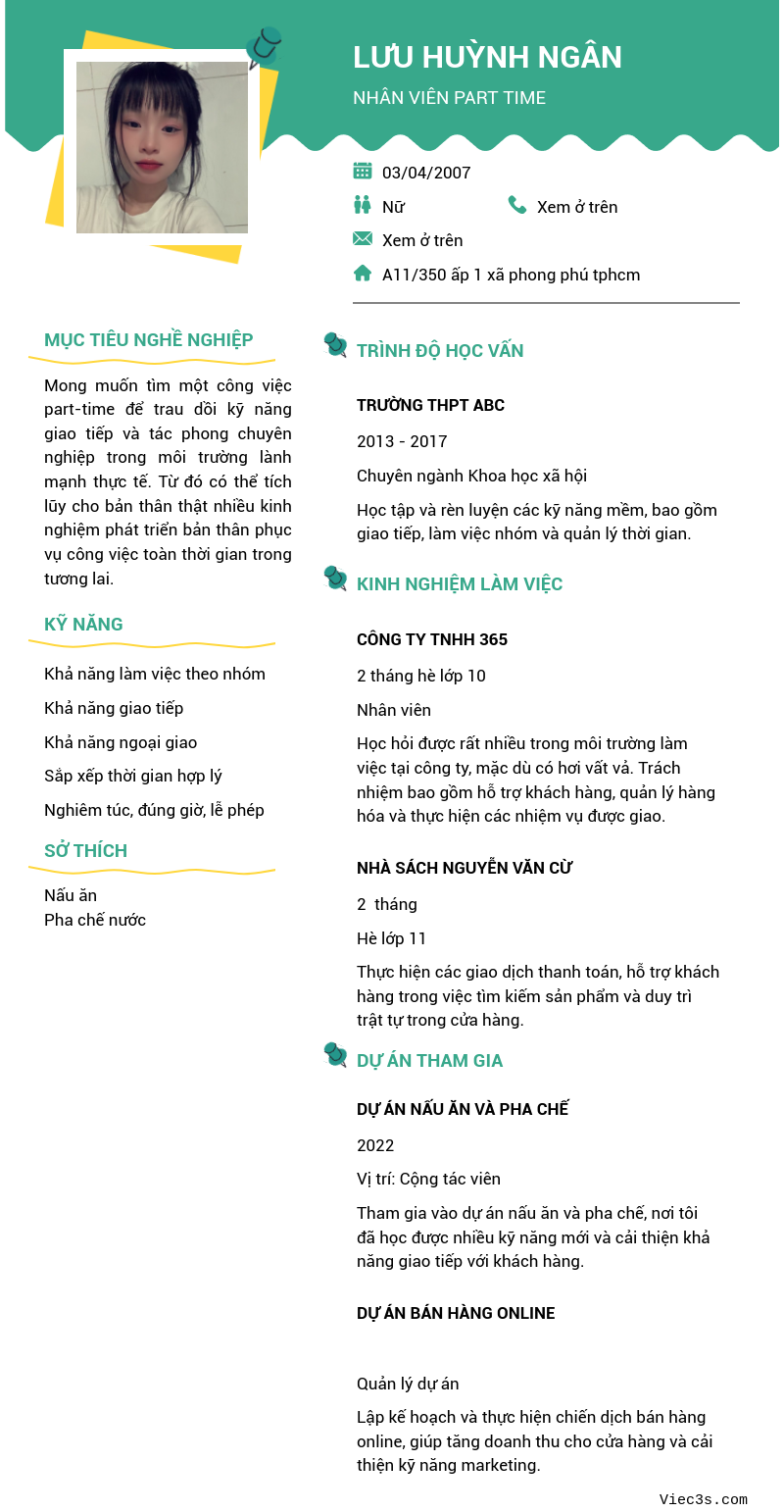 CV ứng viên