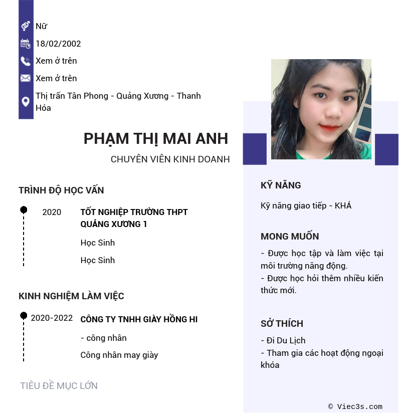 CV ứng viên