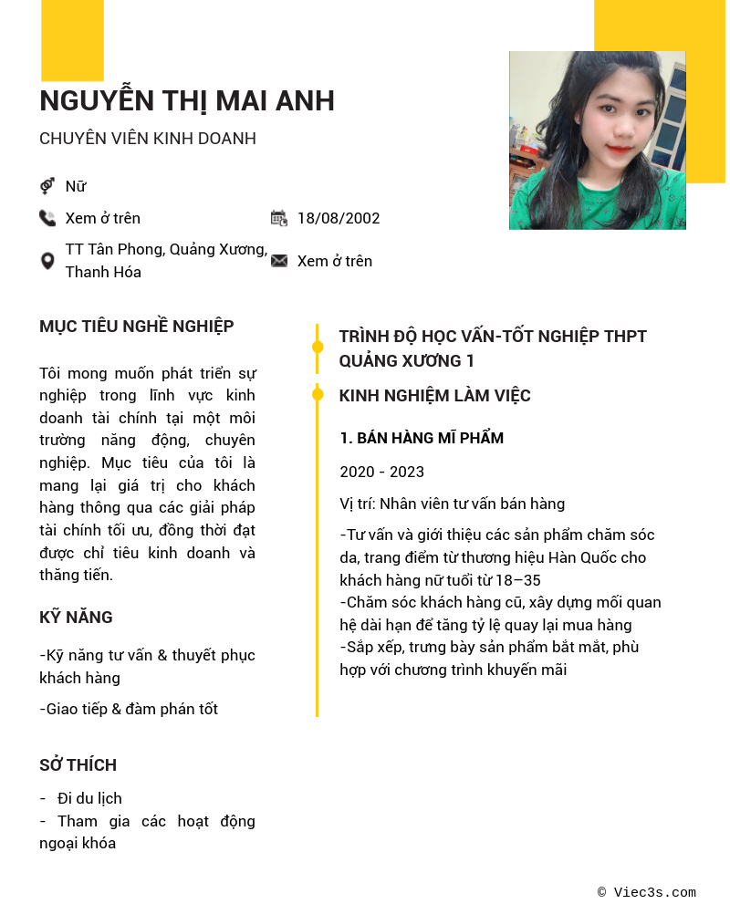 CV ứng viên