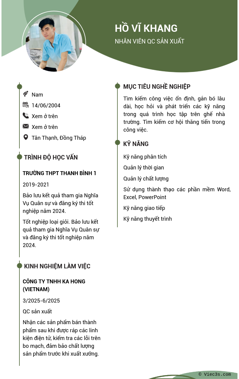 CV ứng viên