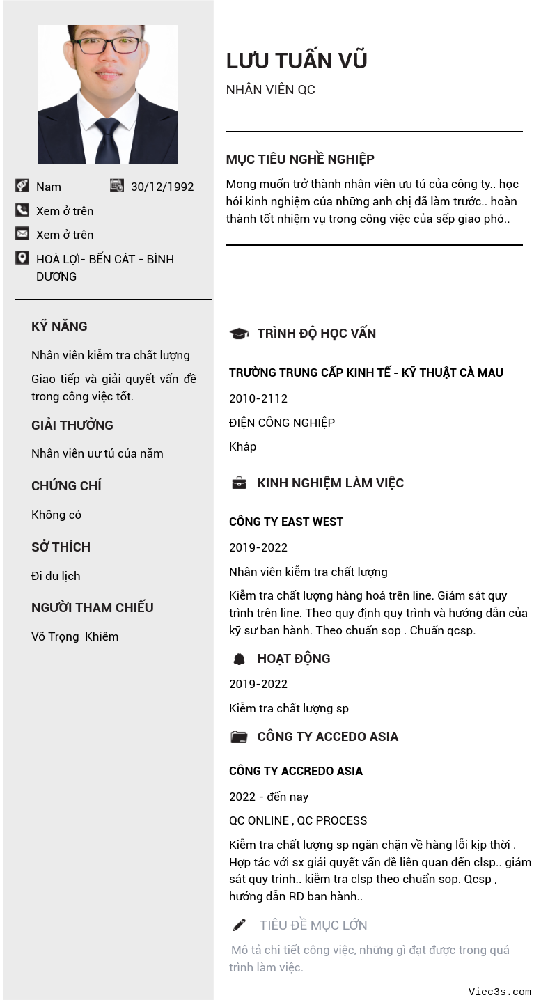 CV ứng viên