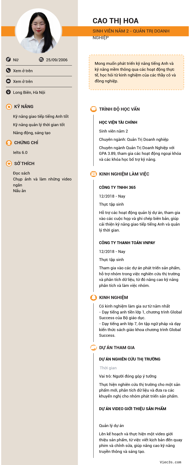 CV ứng viên