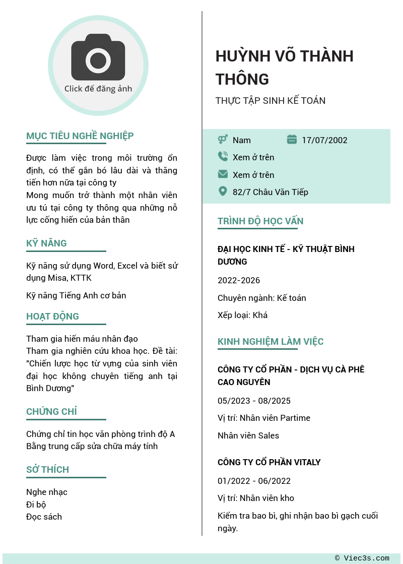 CV ứng viên