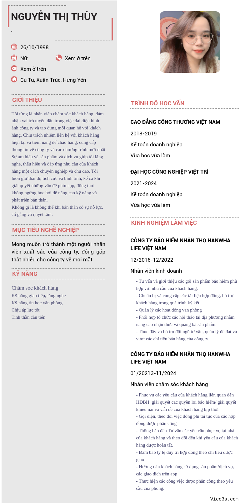 CV ứng viên
