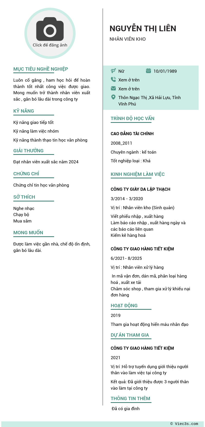 CV ứng viên