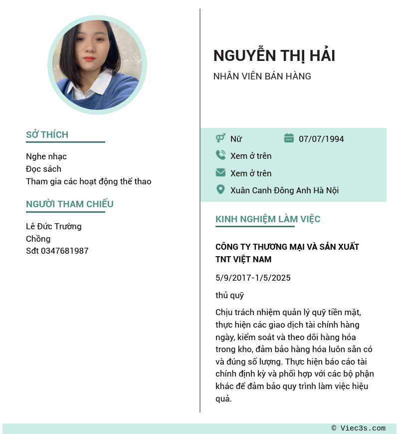 CV ứng viên