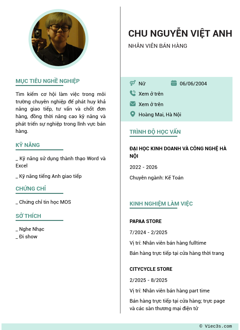 CV ứng viên