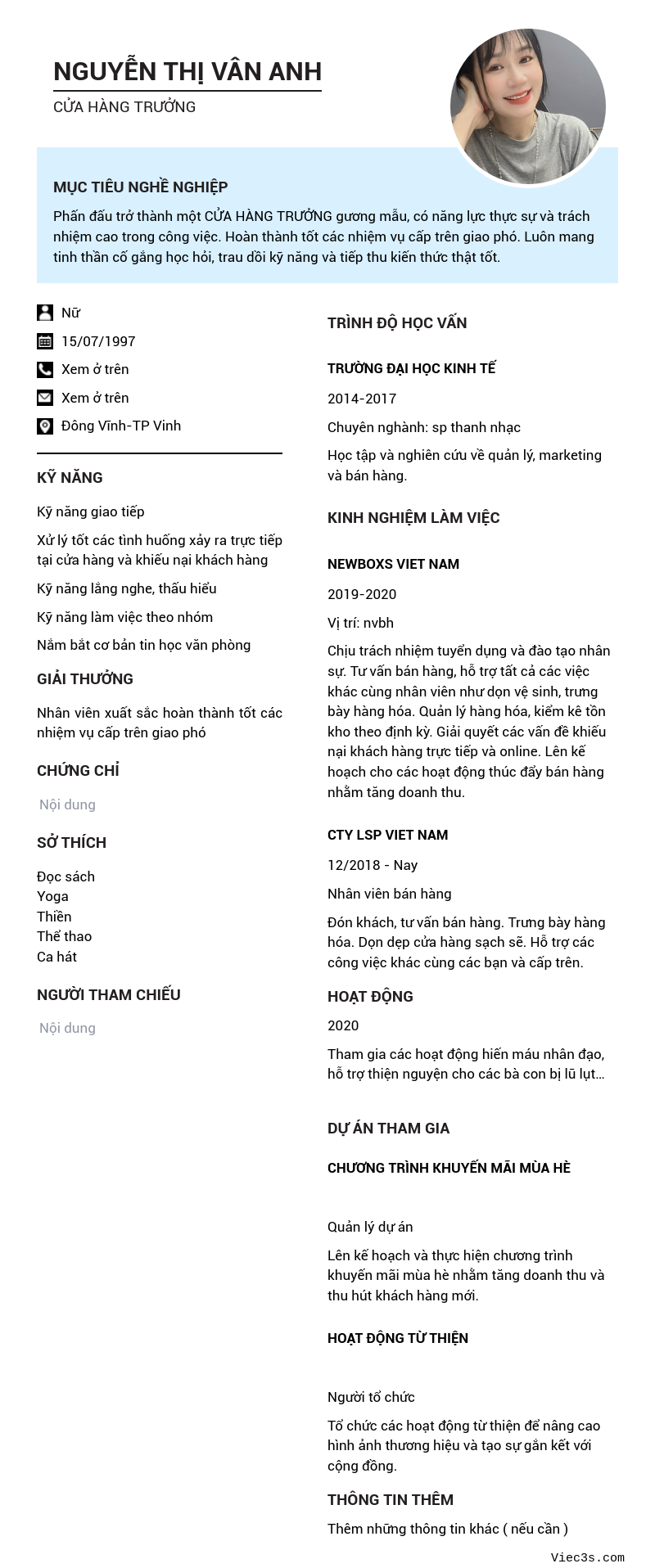 CV ứng viên