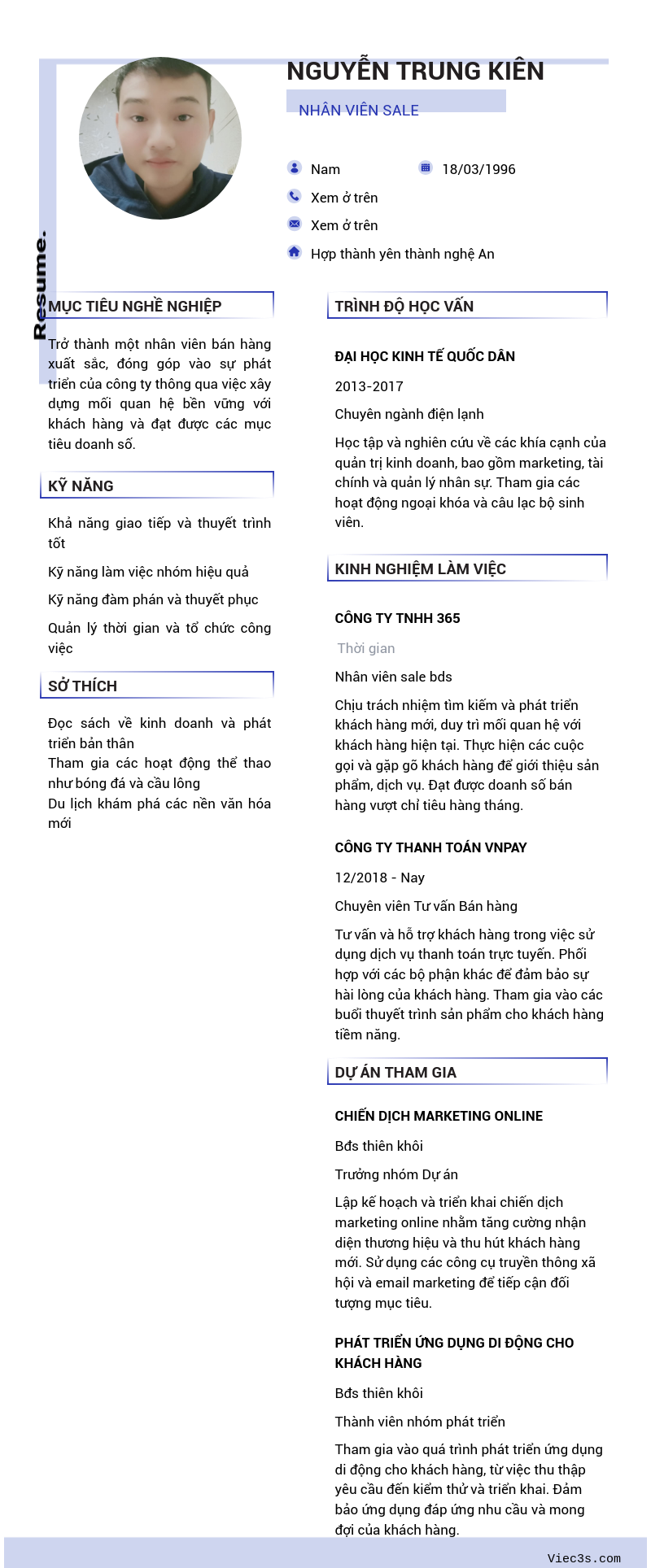CV ứng viên