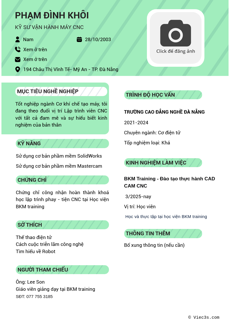 CV ứng viên