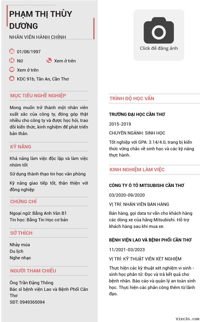 CV ứng viên